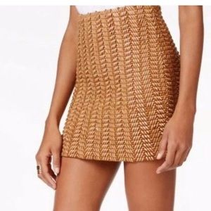 Brown weave skirt by Guess